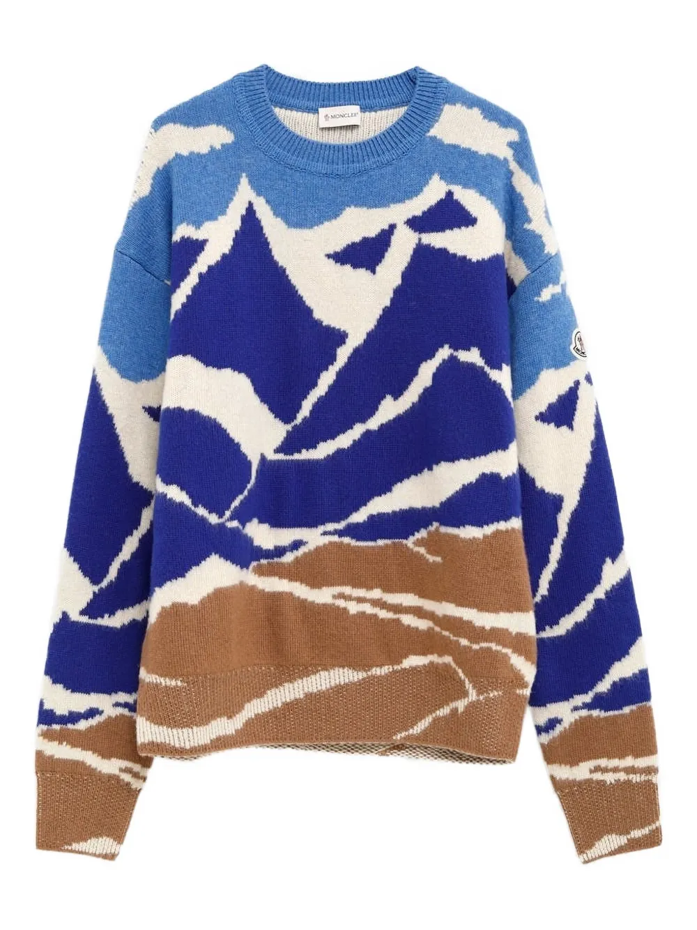 Moncler Mountain-jacquard Motif Sweater In Blue