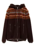 Moncler geometric-pattern hooded jacket - Brown