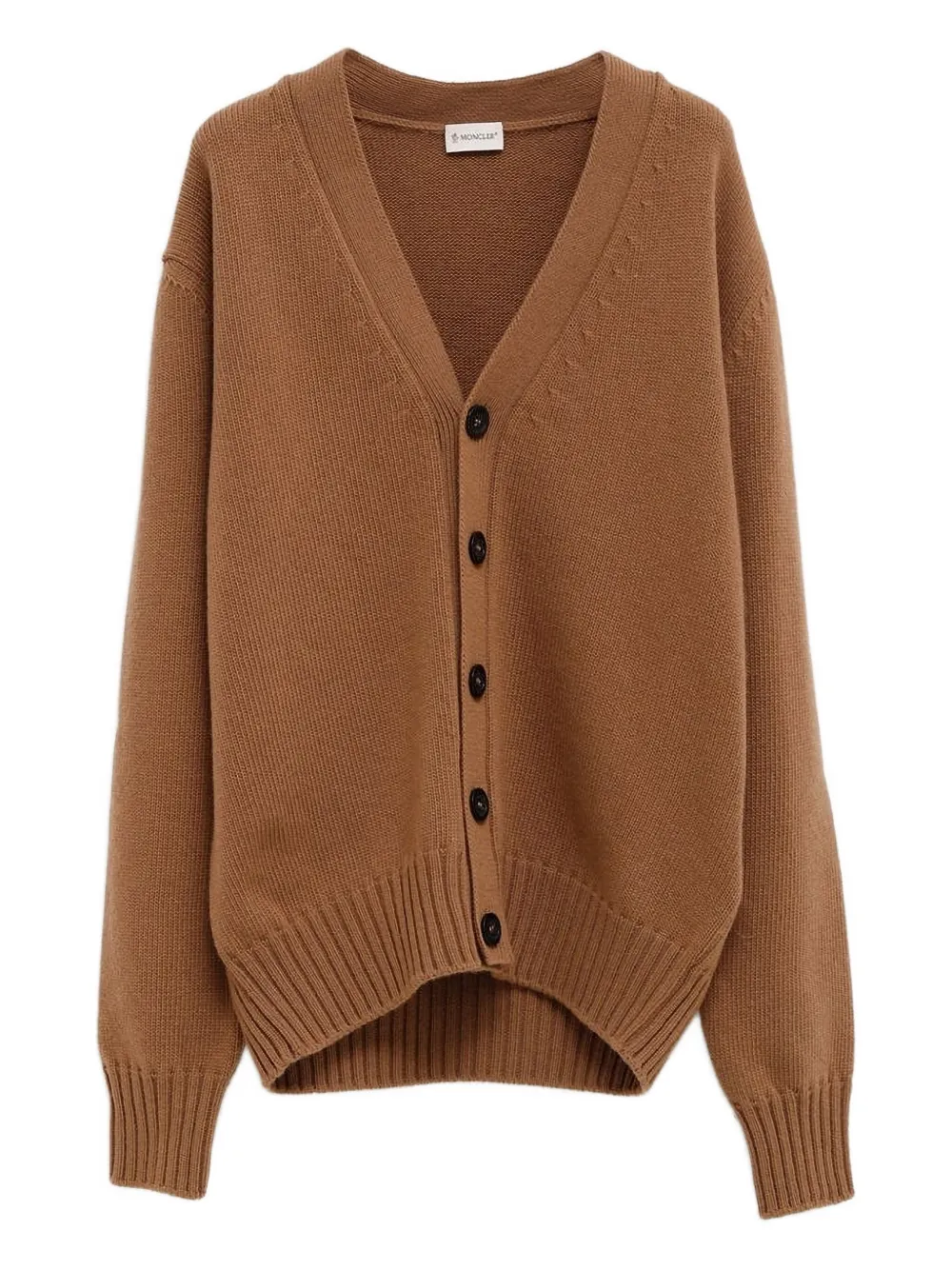 Moncler Buttoned V-neck Cardigan In Brown