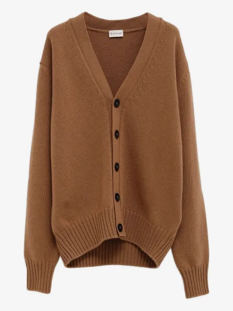 Moncler logo-patch wool cardigan