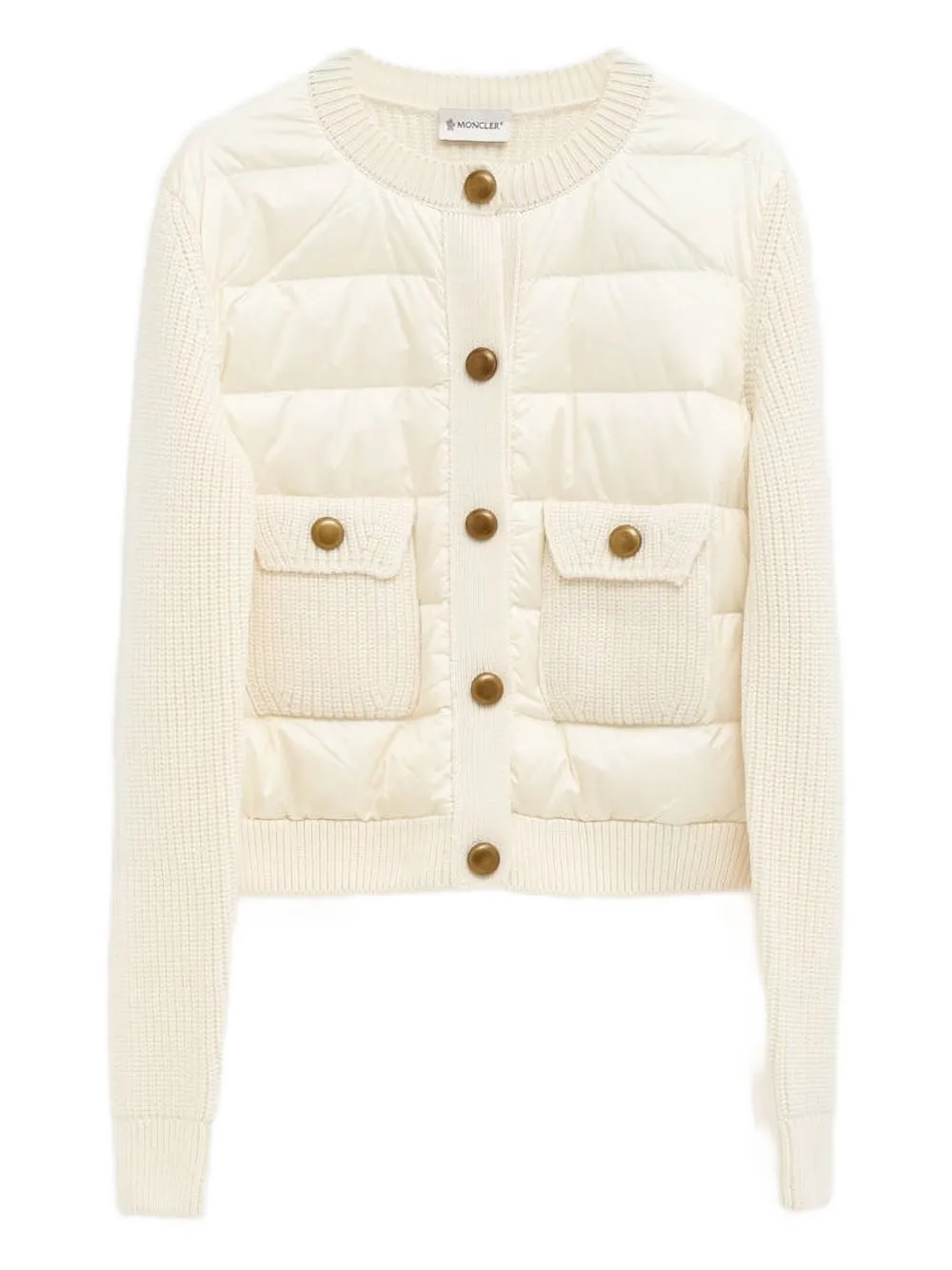 Moncler Gewatteerd gebreid vest Wit