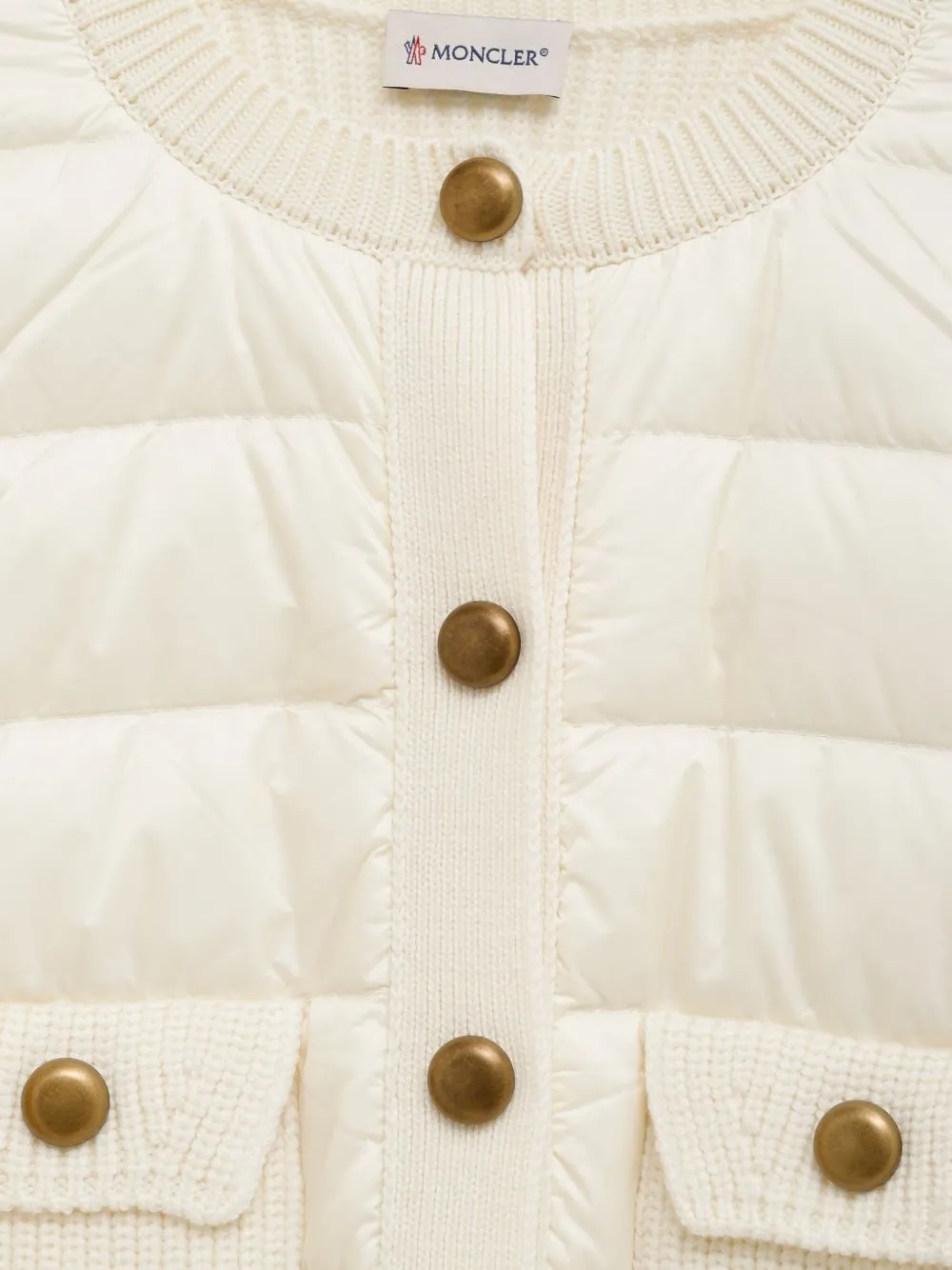 Moncler Gewatteerd gebreid vest Wit