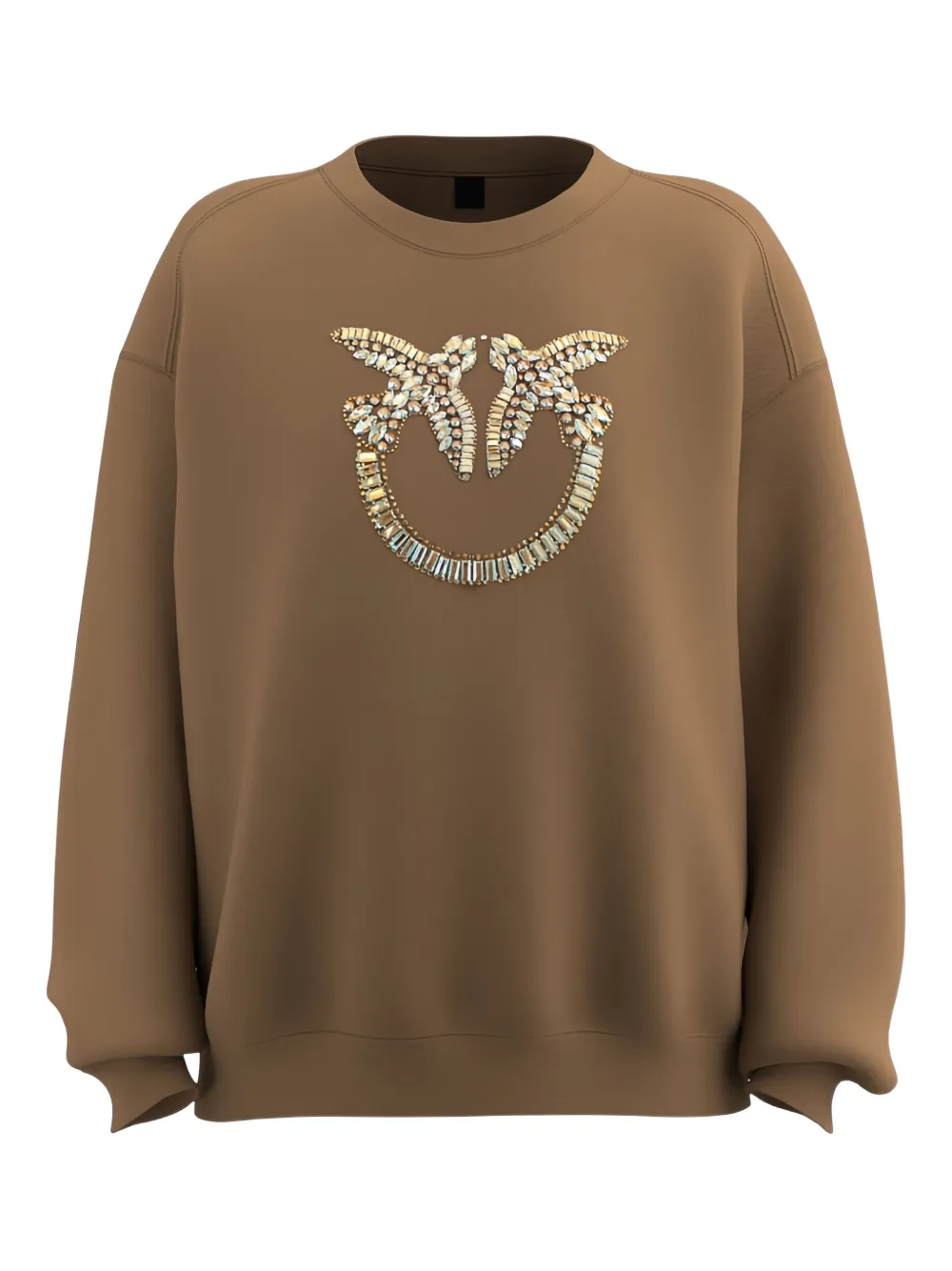PINKO bird-embellished sweatshirt | Brown | Image 1