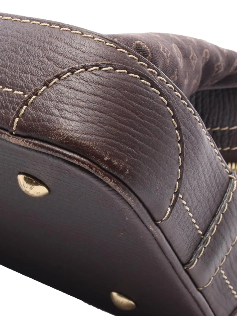 Pre-owned Louis Vuitton 2005 Monogram Mini Lin Initiales Isfahan Travel Bag In Brown