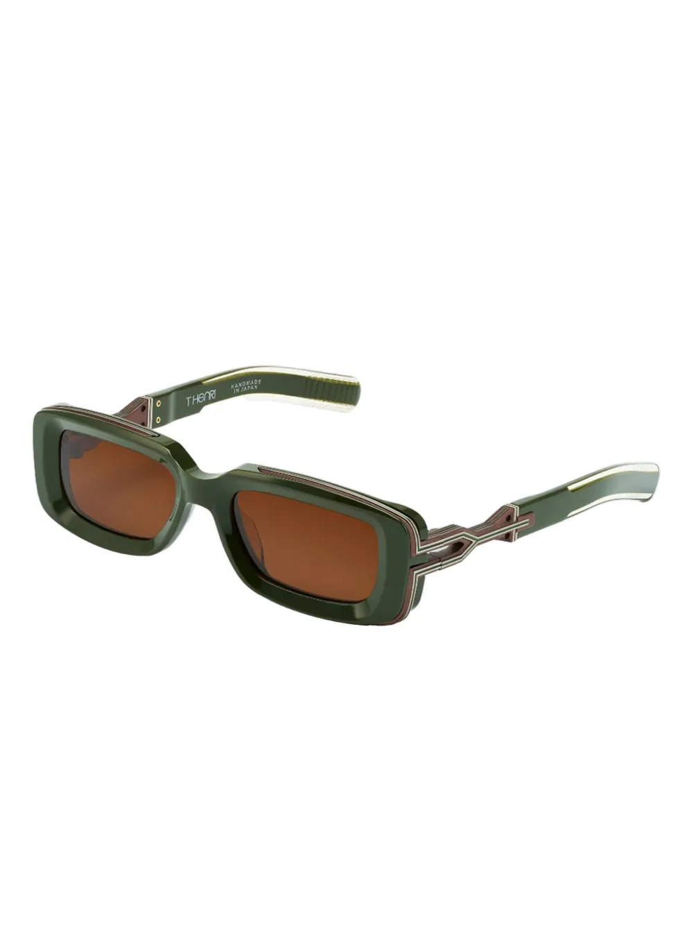T Henri Eyewear Yurus zonnebril met rechthoekig montuur - Groen