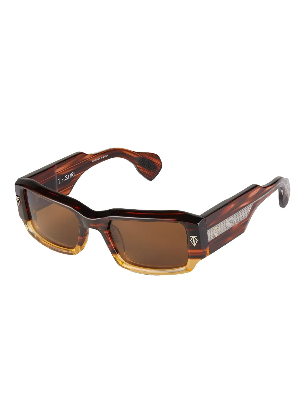 T Henri Eyewear Rossi zonnebril met rechthoekig montuur - Bruin
