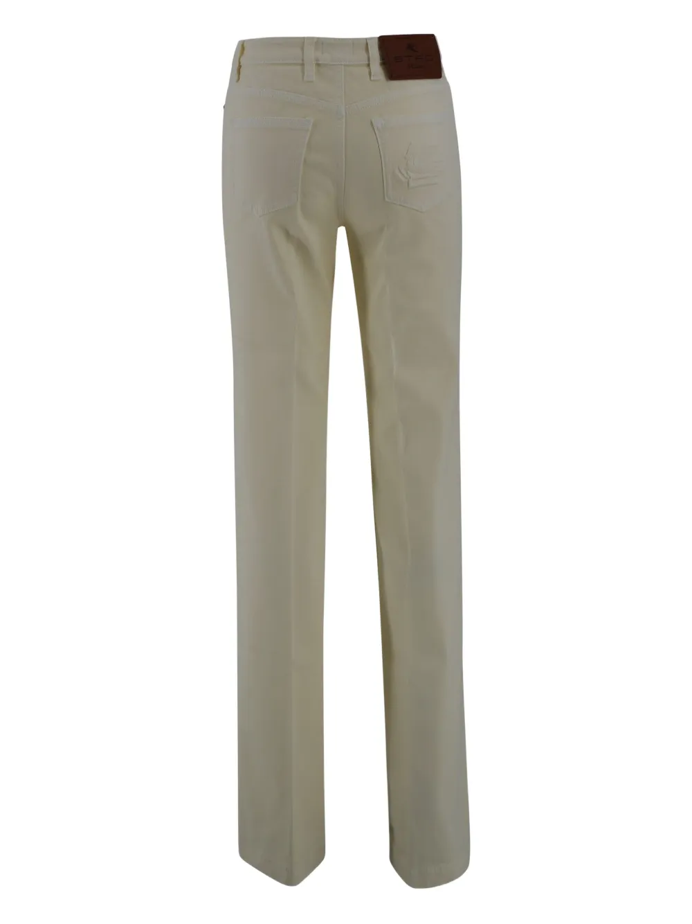 ETRO embroidered-detail five-pocket design jeans Beige