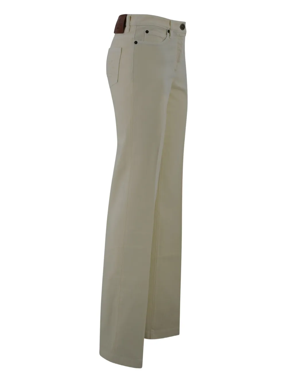 ETRO embroidered-detail five-pocket design jeans Beige