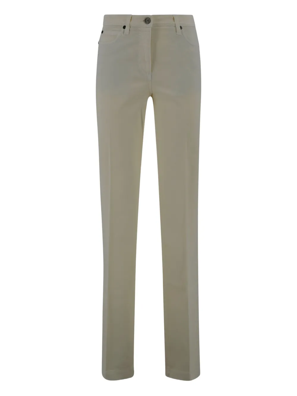 ETRO embroidered-detail five-pocket design jeans Beige