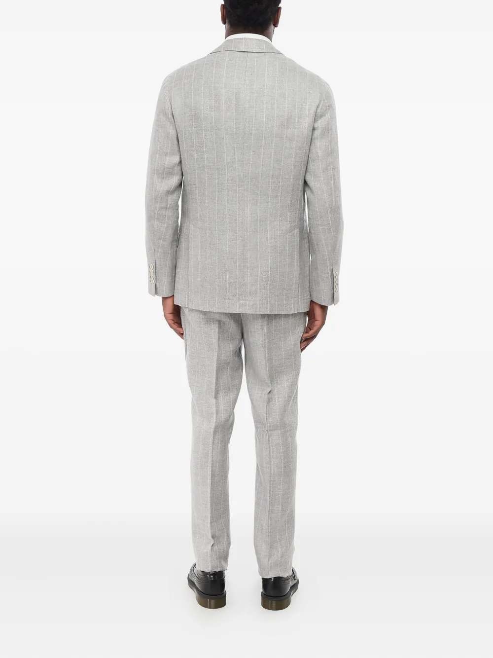 Brunello Cucinelli Pinstripe single-breasted Suit | Grey | FARFETCH