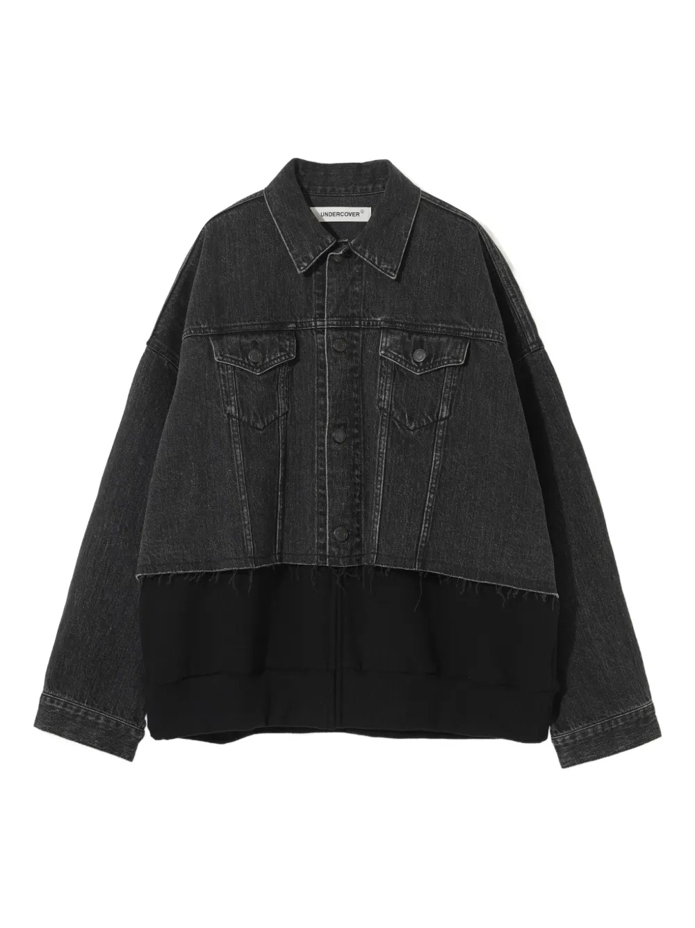 Undercover denim-panelled cotton jacket | Black | Image 1