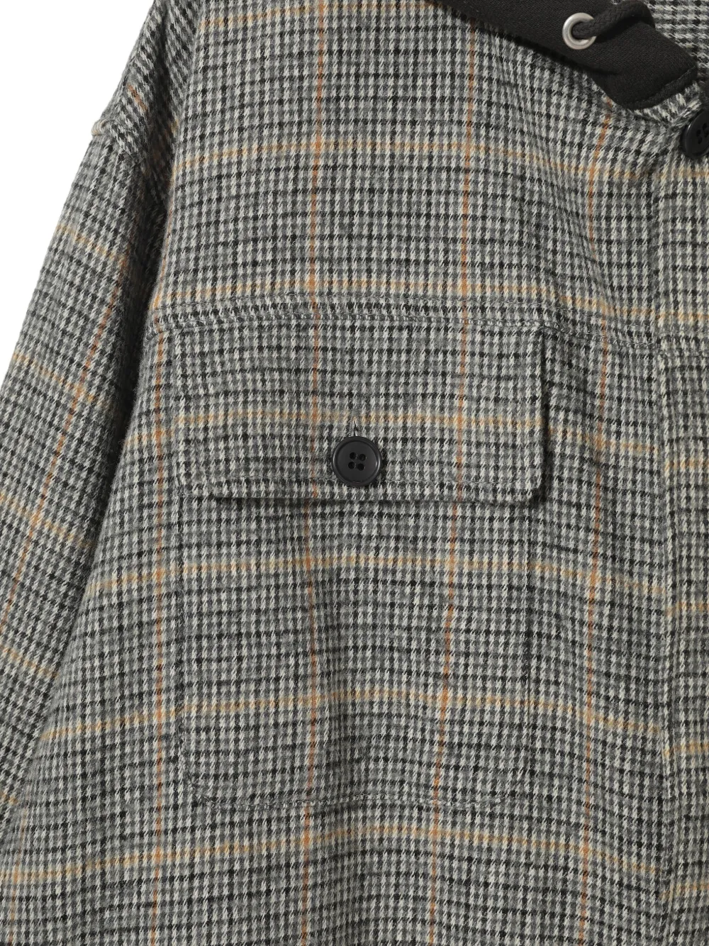 Undercover UP2E44071 hooded checked shirt Grijs