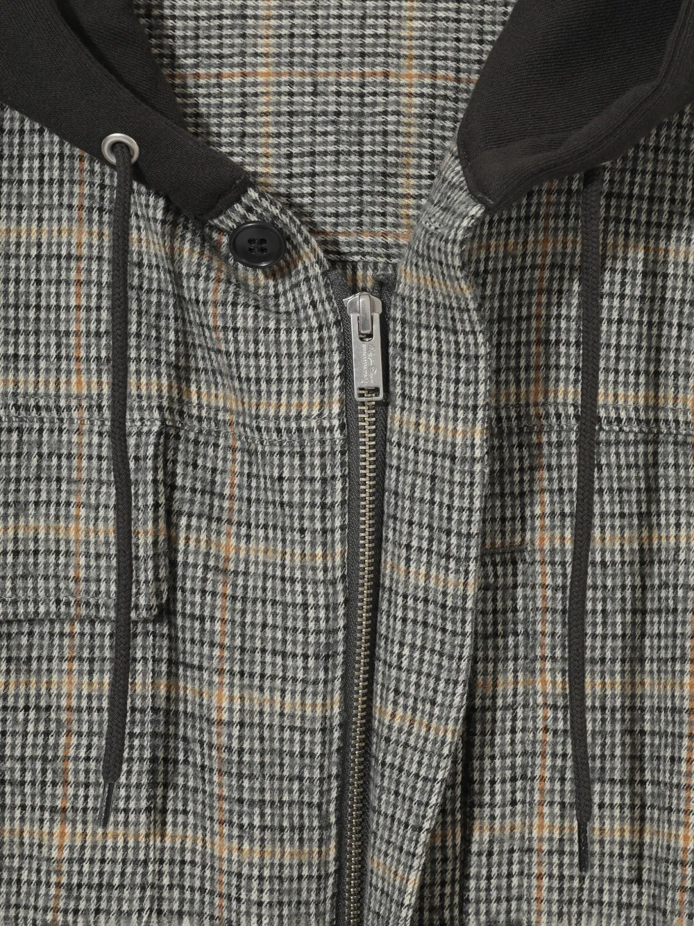 Undercover UP2E44071 hooded checked shirt Grijs