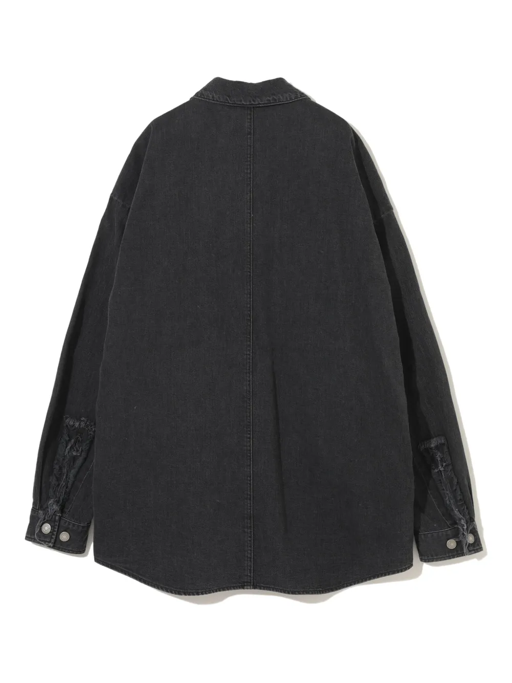 Undercover UC1E4411 frayed pocket shirt Zwart