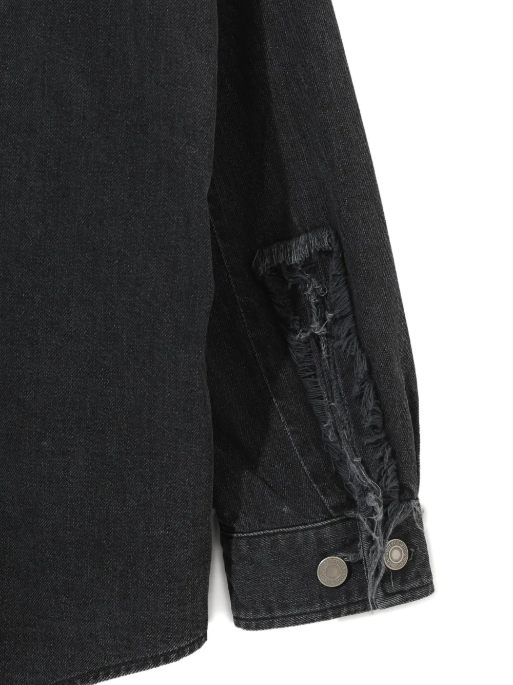 Undercover UC1E4411 frayed pocket shirt Zwart