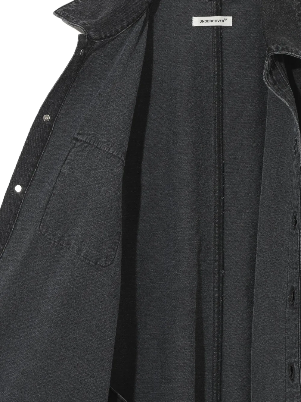 Undercover UC1E4411 frayed pocket shirt Zwart