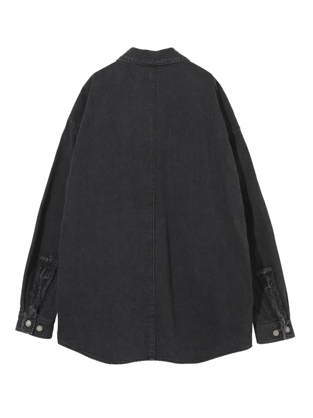 Undercover UC1E4411 frayed pocket shirt - Zwart