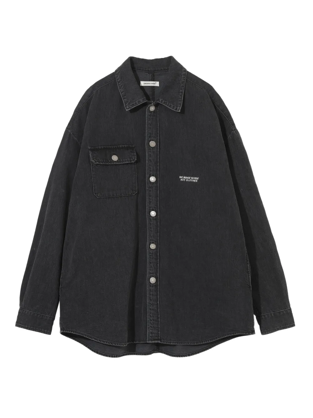 Undercover UC1E4411 frayed pocket shirt Zwart