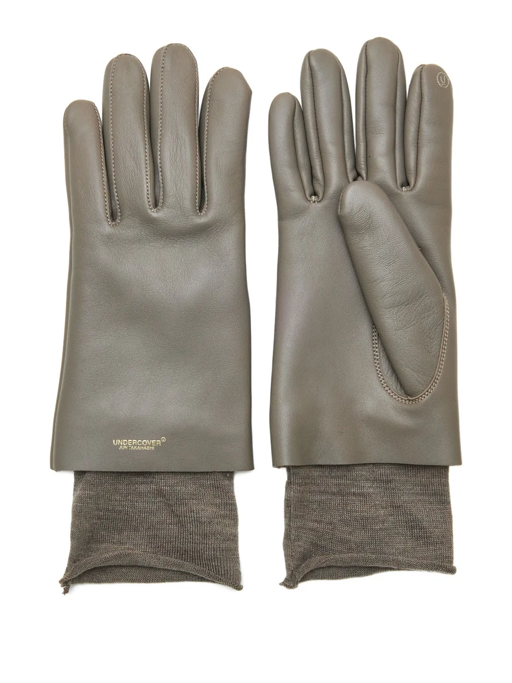 Undercover layered lambskin-leather gloves | Grey | Image 1