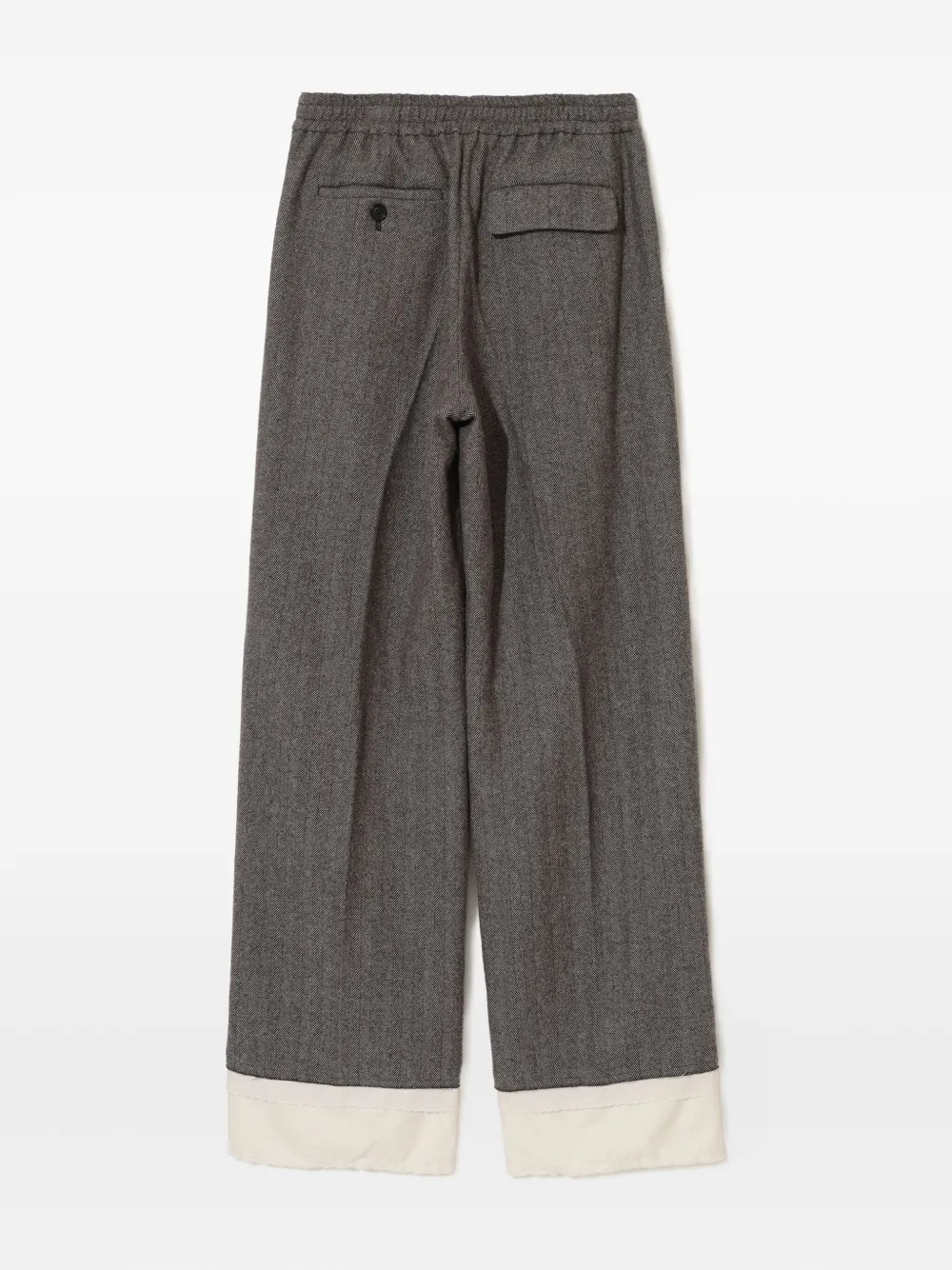 Undercover Up2e1507 Herringbone Elastic-waist Trousers In Brown