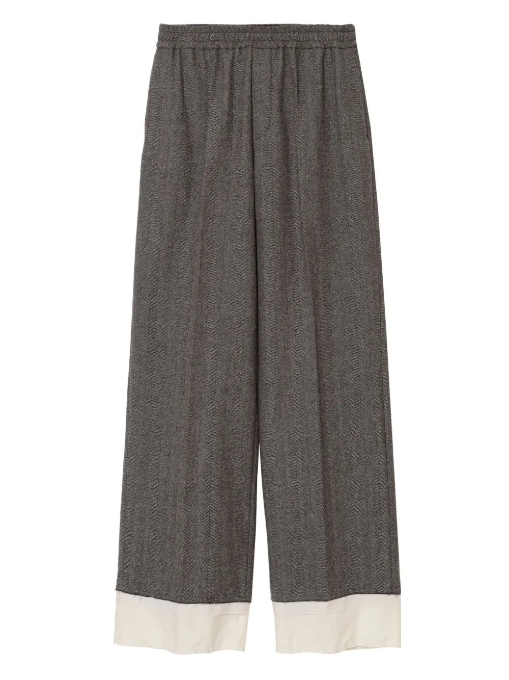 Undercover UP2E1507 herringbone elastic-waist trousers Bruin