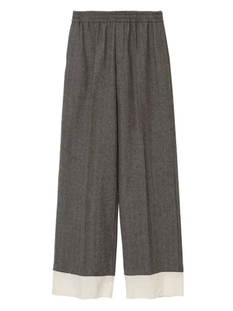 Undercover UP2E1507 herringbone elastic-waist trousers