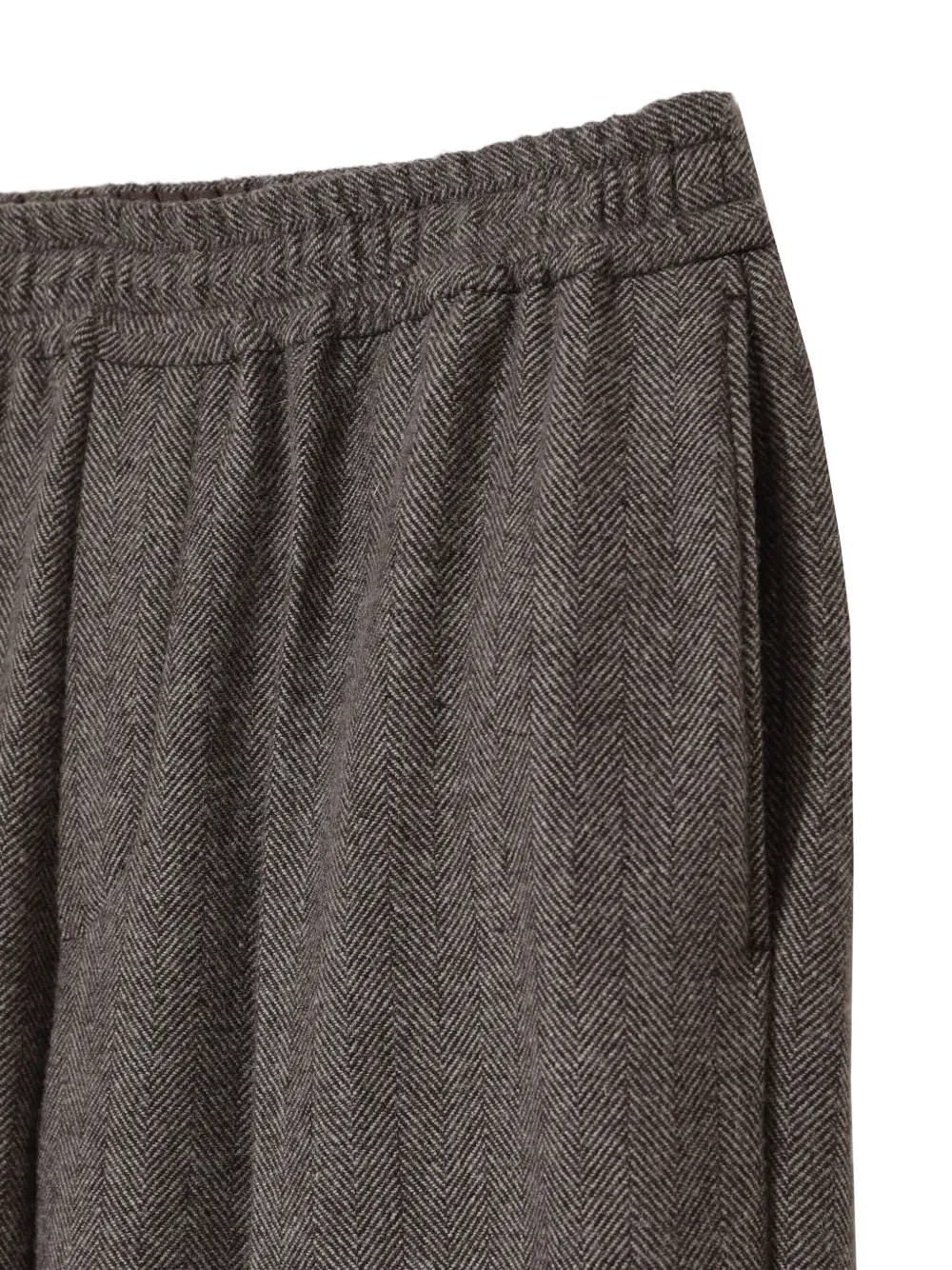 Undercover UP2E1507 herringbone elastic-waist trousers Bruin