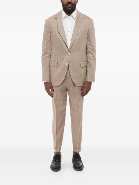 Brunello Cucinelli herringbone long-sleeve suit