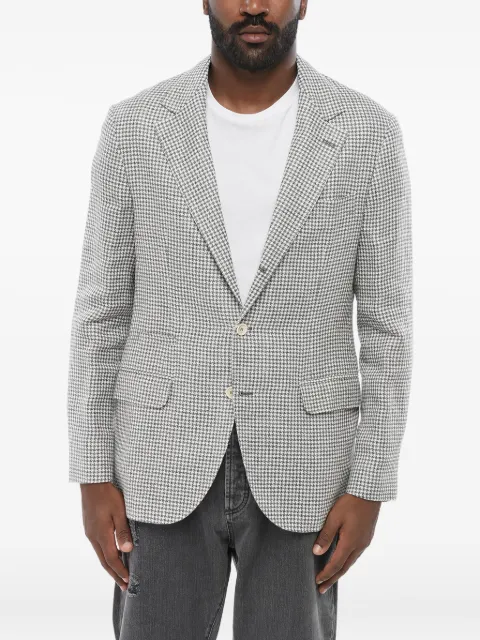 Brunello Cucinelli houndstooth-pattern buttoned blazer