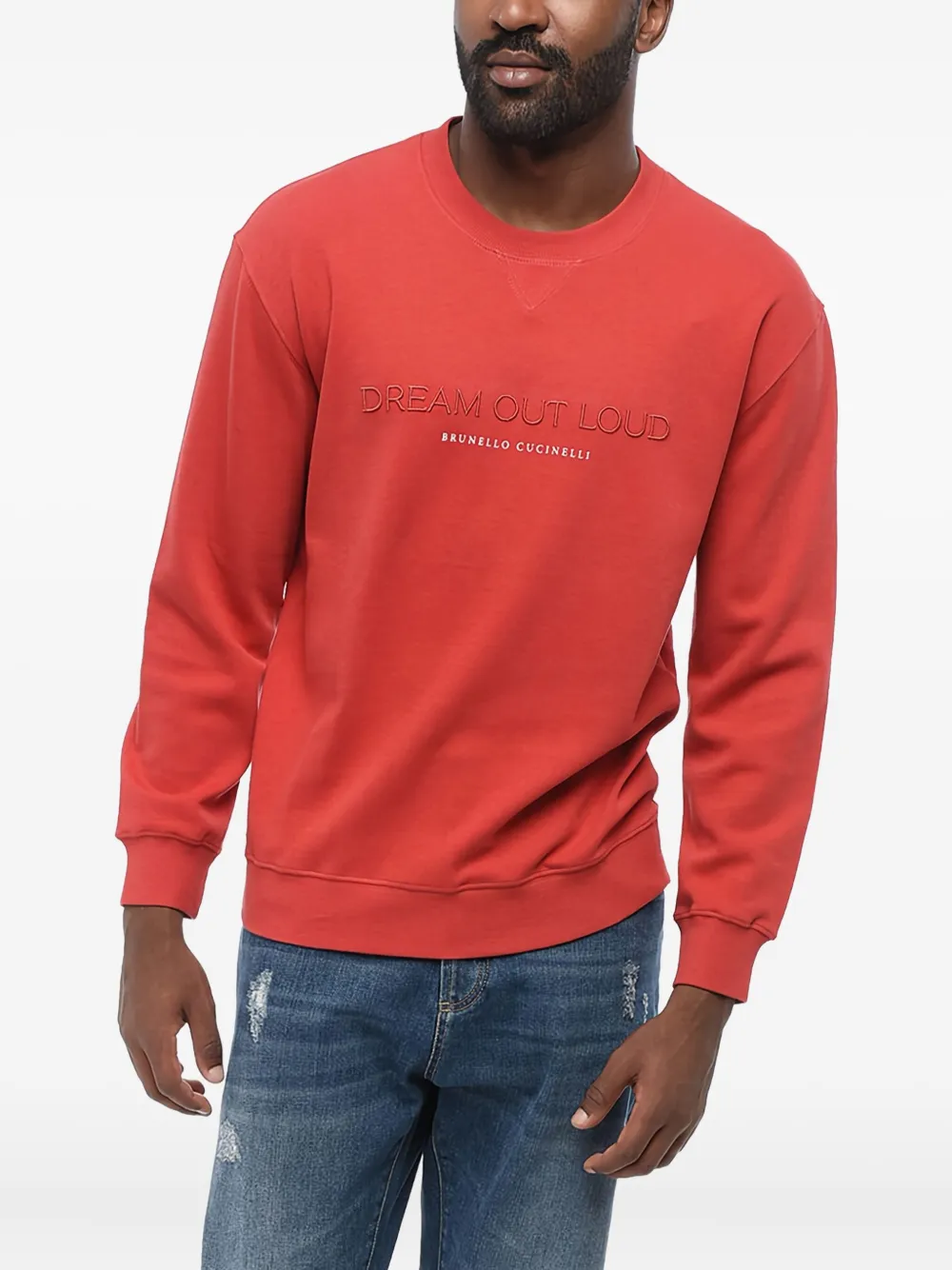 Brunello Cucinelli Sweatshirt mit Stickerei - Rot