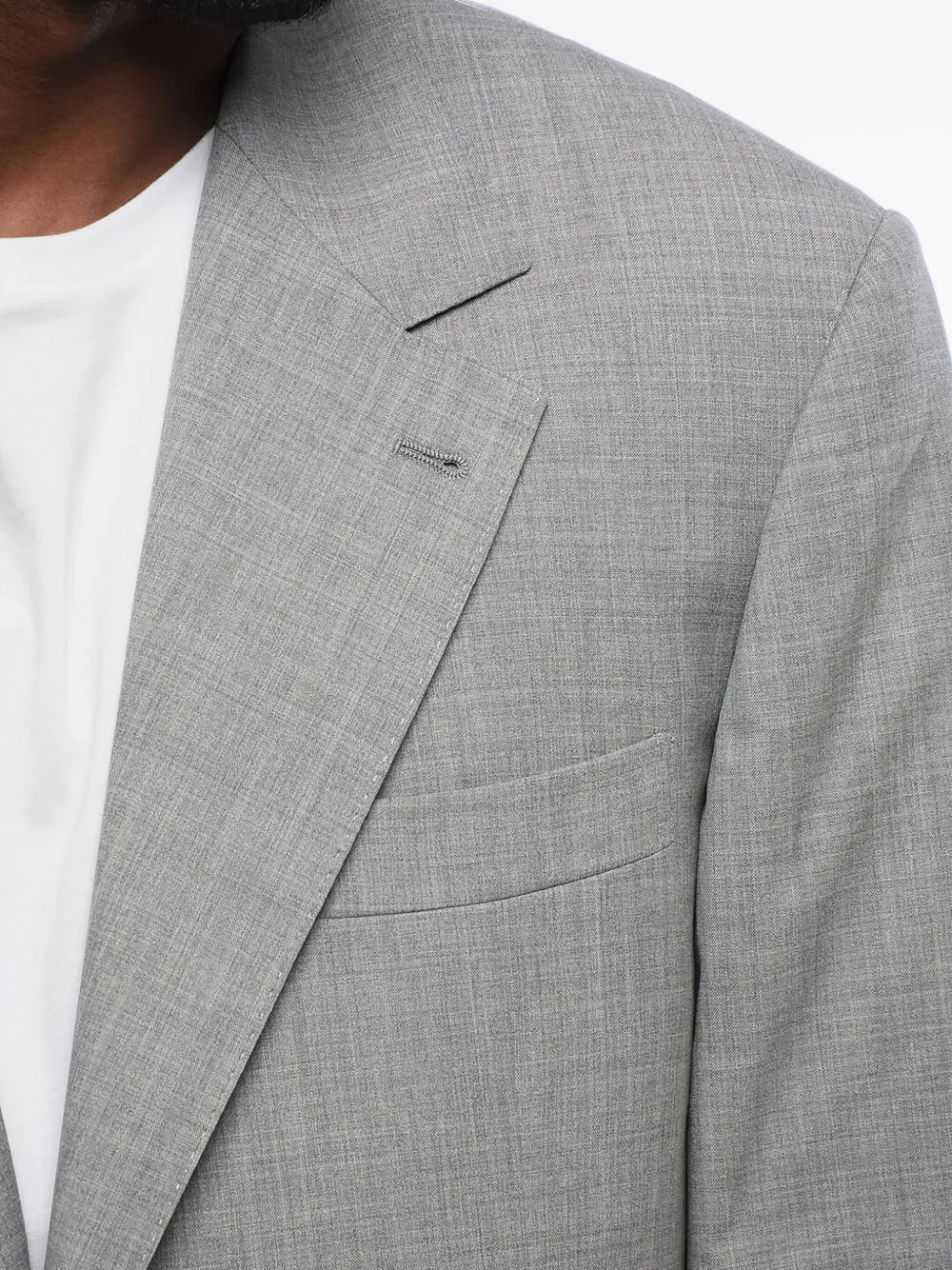 Brunello Cucinelli Blazer met enkele rij knopen Grijs