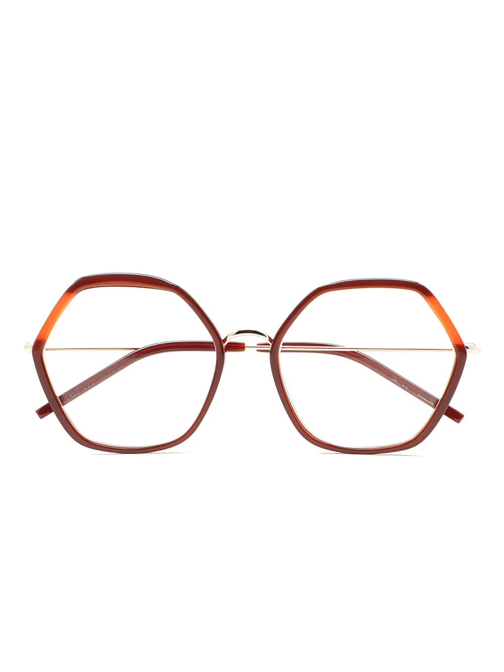 Kaleos Rawlings Big geometric-frame glasses - Braun