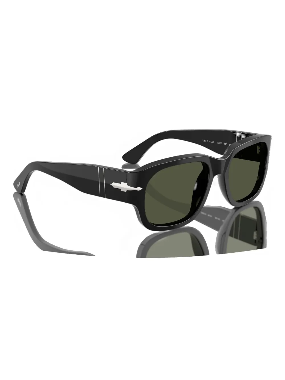 Persol Zonnebril van acetaat met vierkant montuur - Zwart