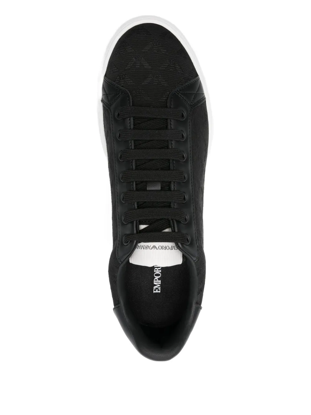 Emporio Armani lace-up eagle-logo sneakers Black