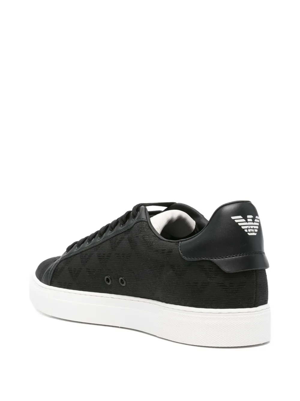 Emporio Armani lace-up eagle-logo sneakers Black