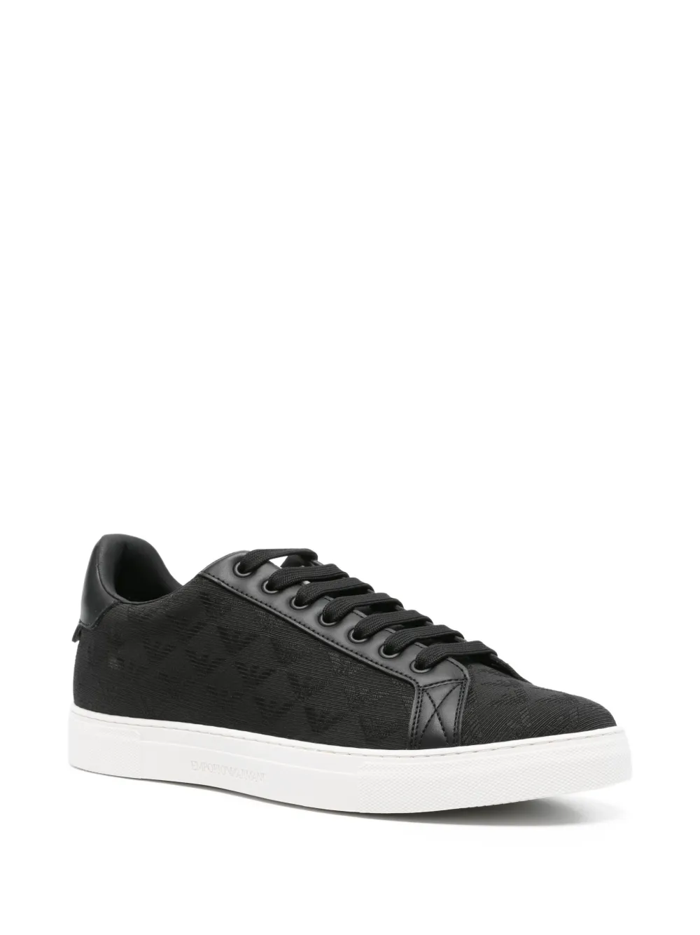 Emporio Armani lace-up eagle-logo sneakers Black