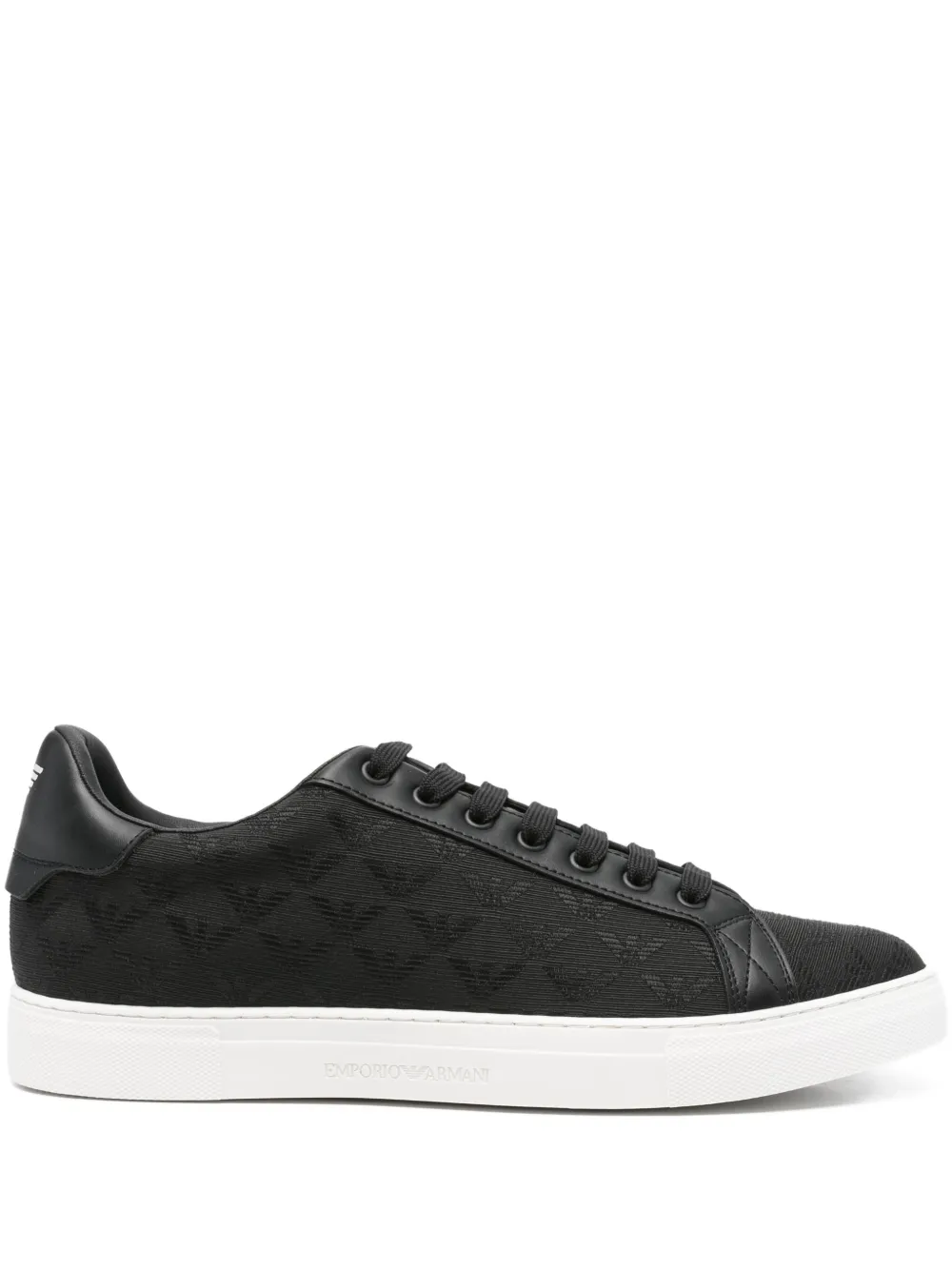 Emporio Armani lace-up eagle-logo sneakers Black