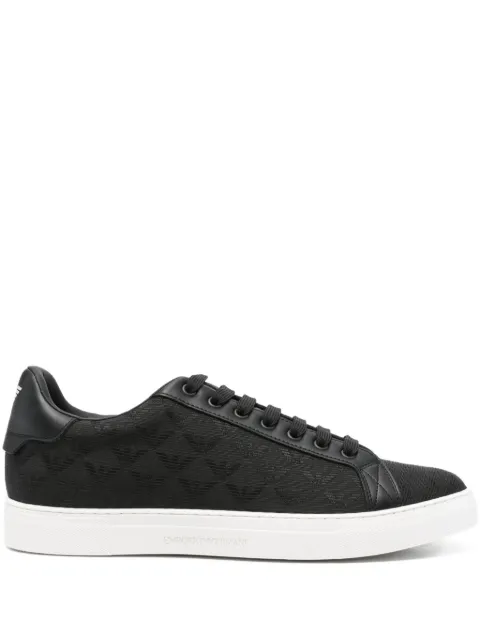 Emporio Armani lace-up eagle-logo sneakers