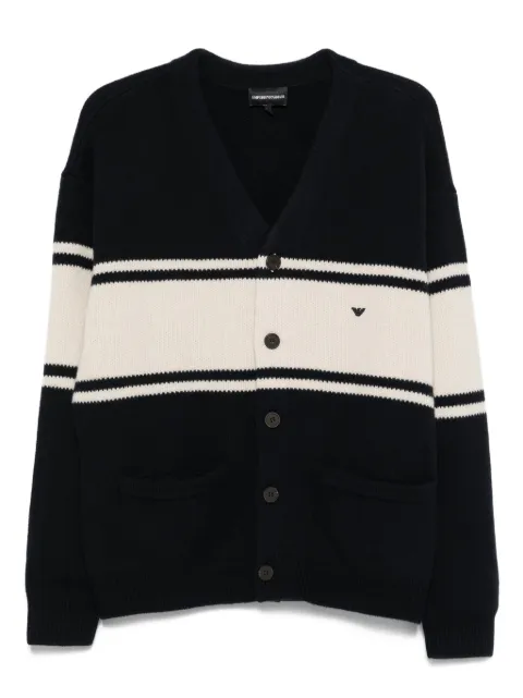 Emporio Armani striped wool cardigan