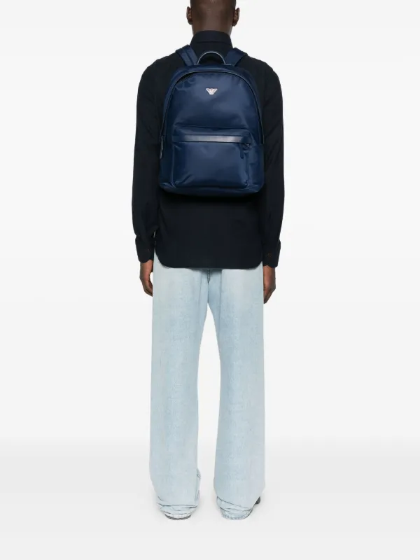 EMPORIO ARMANI ロゴバックパック Emporio Armani ロゴ バックパック | ブルー | FARFETCH JP
