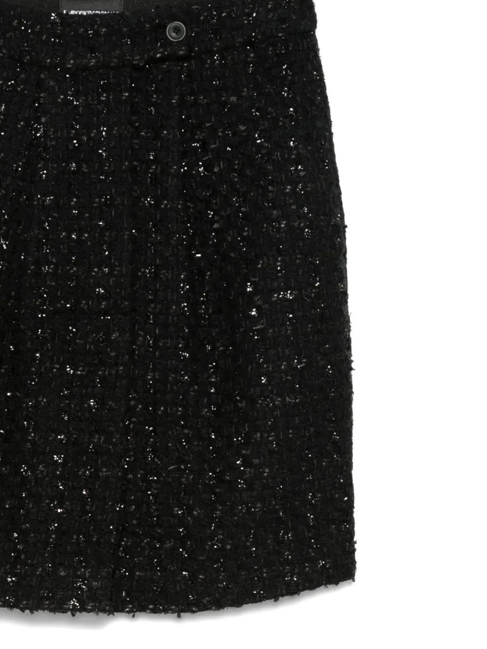Emporio Armani Tweed Sequin Mini Skirt In Black