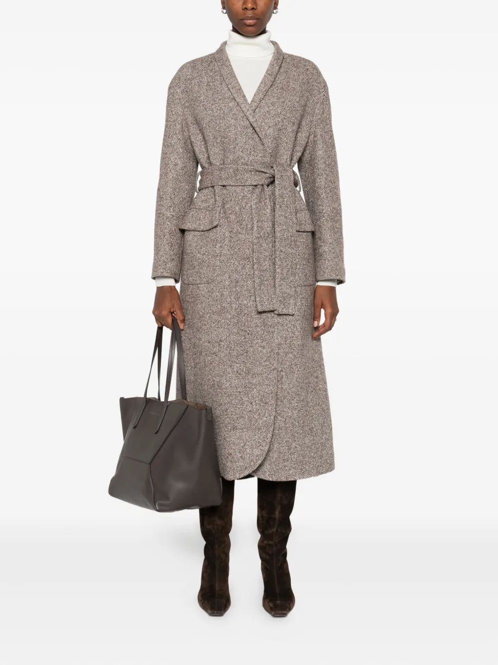 Brunello Cucinelli Trenchcoat met ceintuur Bruin