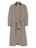 Brunello Cucinelli belted tweed coat - Brown