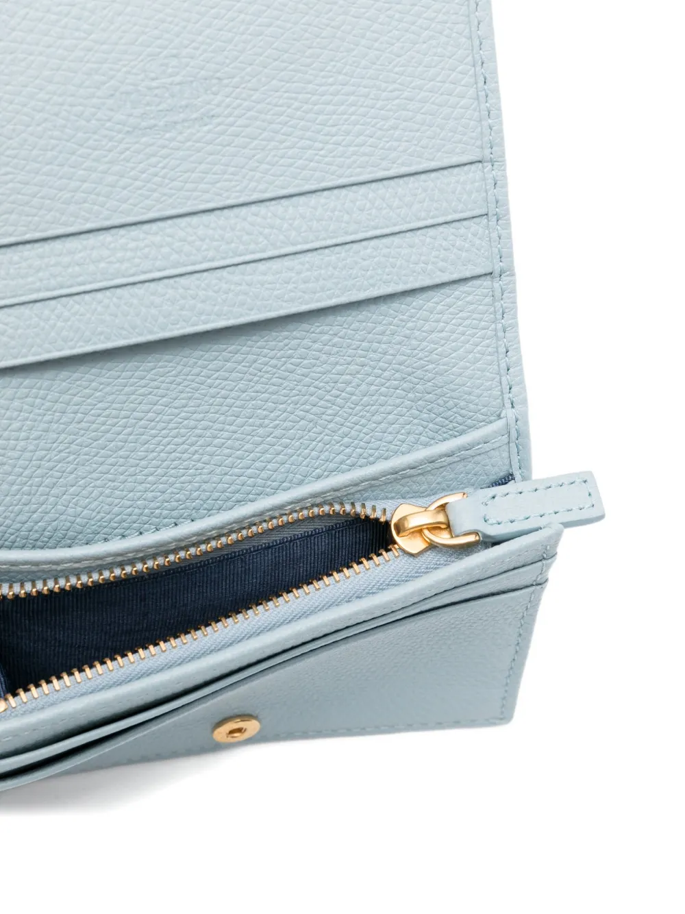 Valentino Garavani Portemonnee van bewerkt leer met logo Blauw