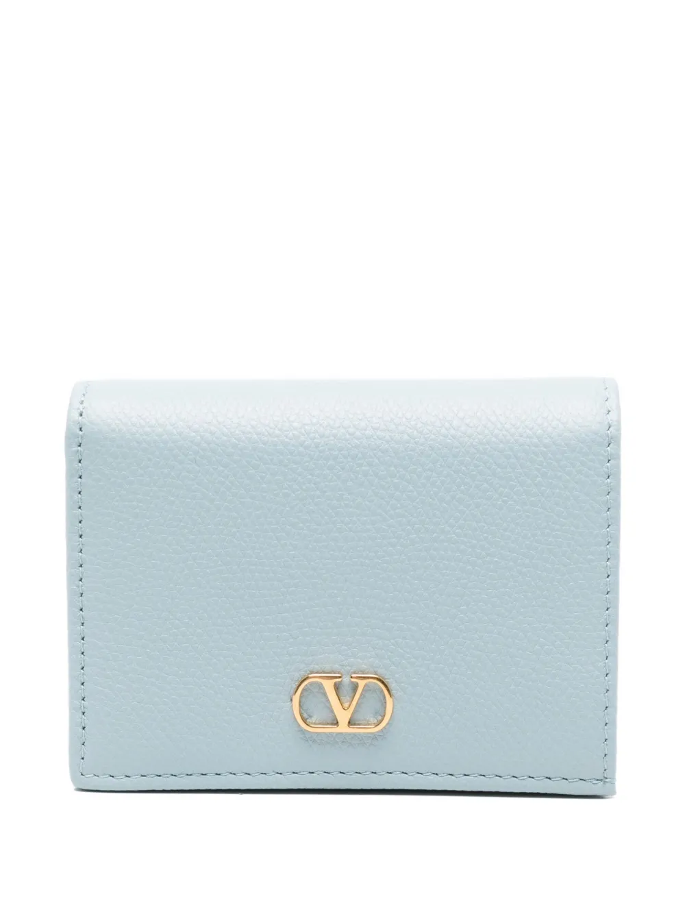 Valentino Garavani Portemonnee van bewerkt leer met logo Blauw