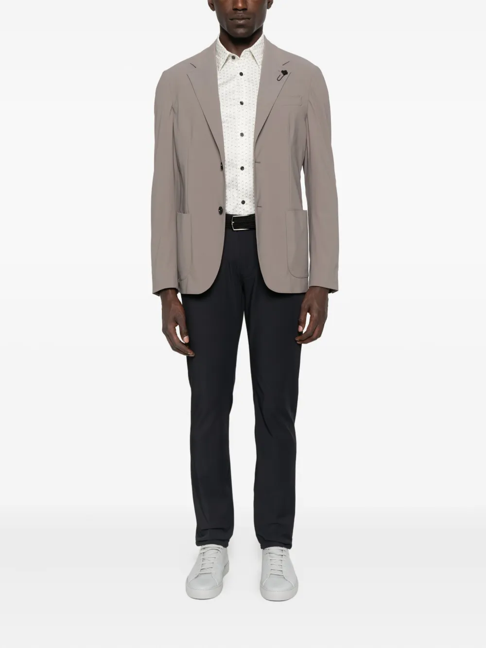 Emporio Armani logo-plaque trousers - Zwart