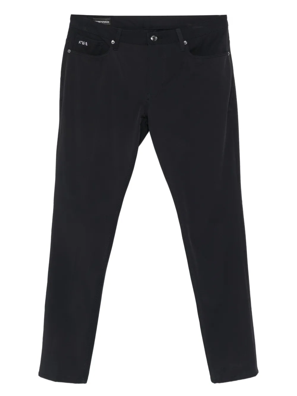 Emporio Armani logo-plaque trousers Zwart
