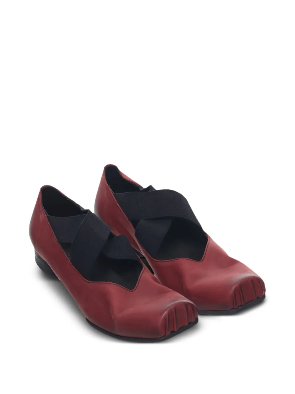 Uma Wang elastic-band leather ballet flats Red