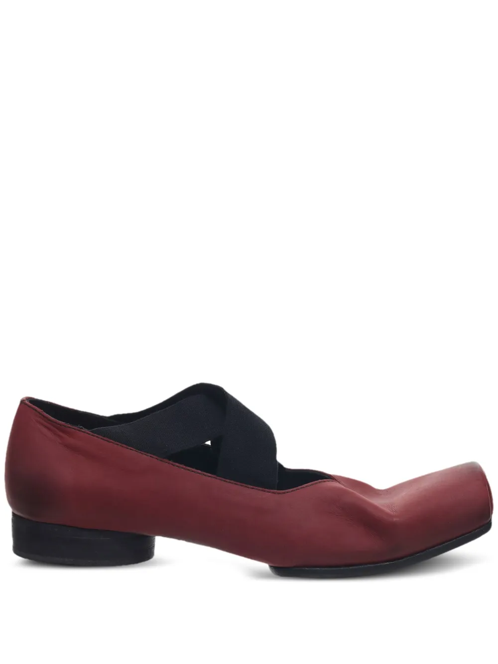 Uma Wang elastic-band leather ballet flats Red