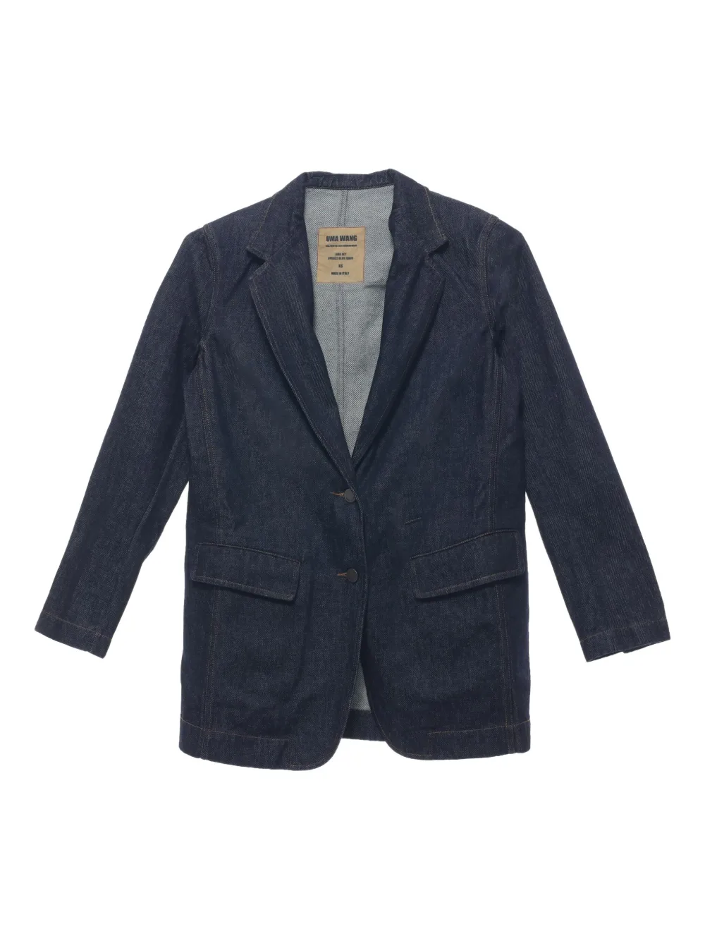 Uma Wang button-fastening denim blazer Blauw
